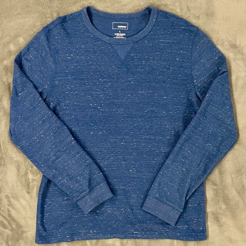 SONOMA Heather Blue Soft Everyday Long Sleeve Pullover